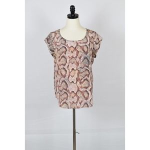 Joie Snake Skin Printed Silk Joann F Top Size M